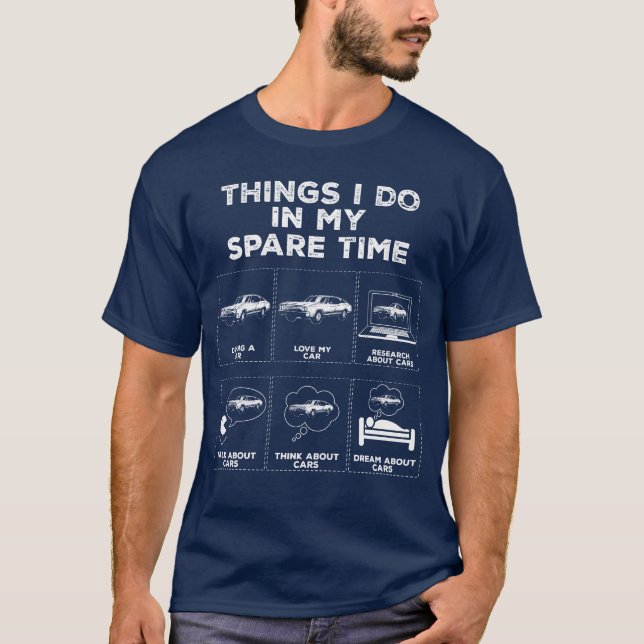 Things In My Spareime Car Lover Lover Auto retro g T-Shirt (Vorderseite)