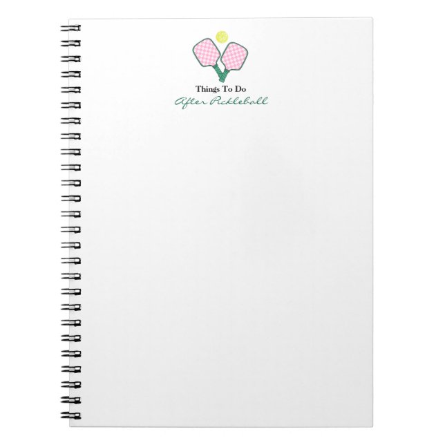 Things To Do After Pickleball Notizblock (Vorderseite)