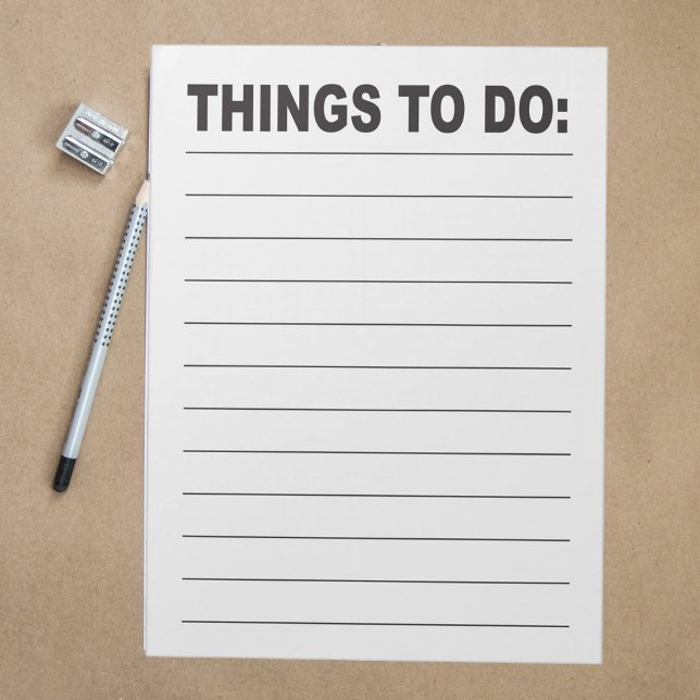 Things to Do List Large Print Low Vision Notizblock (Von Creator hochgeladen)