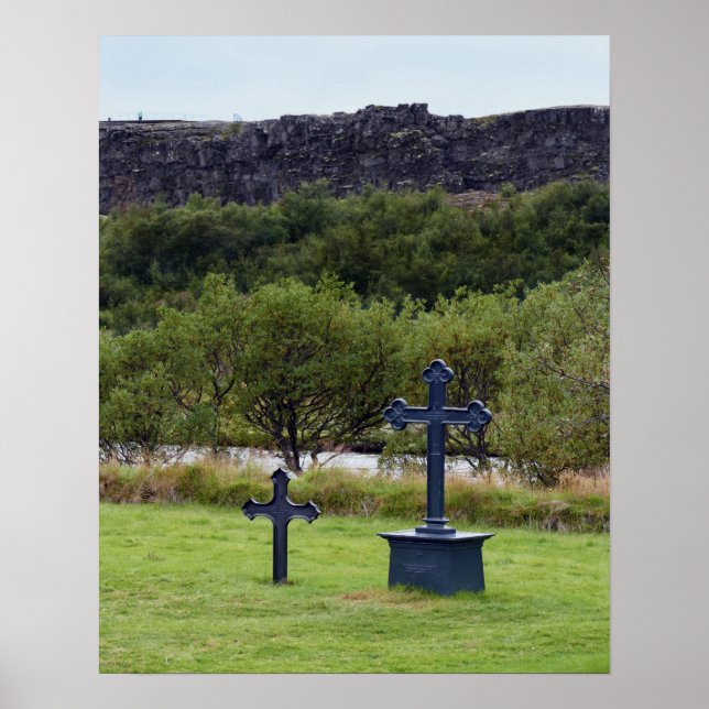 Thingvellir Church Friedhof, Island Poster (Vorne)