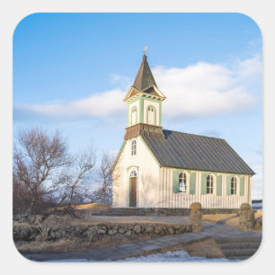 Thingvellir-Nationalpark in Island Quadratischer Aufkleber