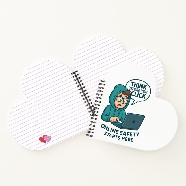 Think Before You Click - Online Safety Awareness Notizbuch (Innenseite)