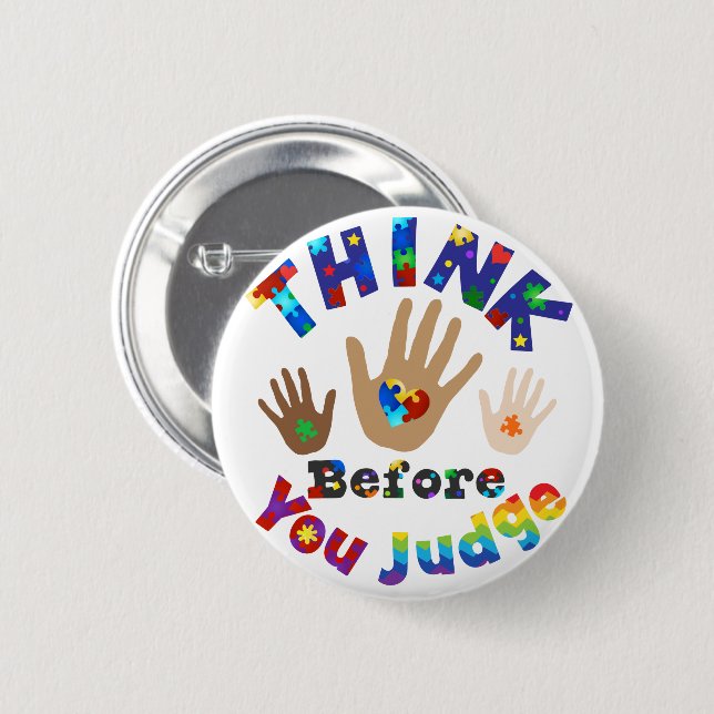 THINK Before You Judge Button (Vorne & Hinten)