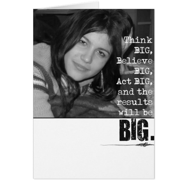 Think Big Fotokarte. (Vorne)