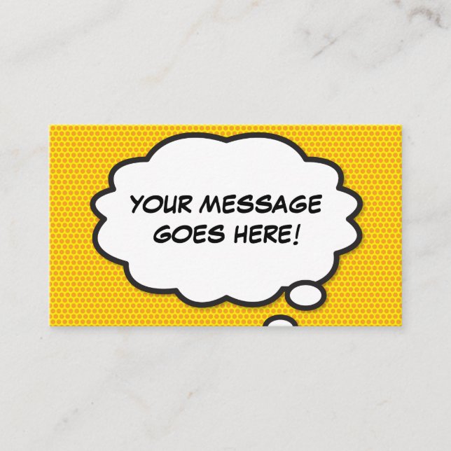 Think Buble Fun Retro Comic Book Visitenkarte (Vorderseite)