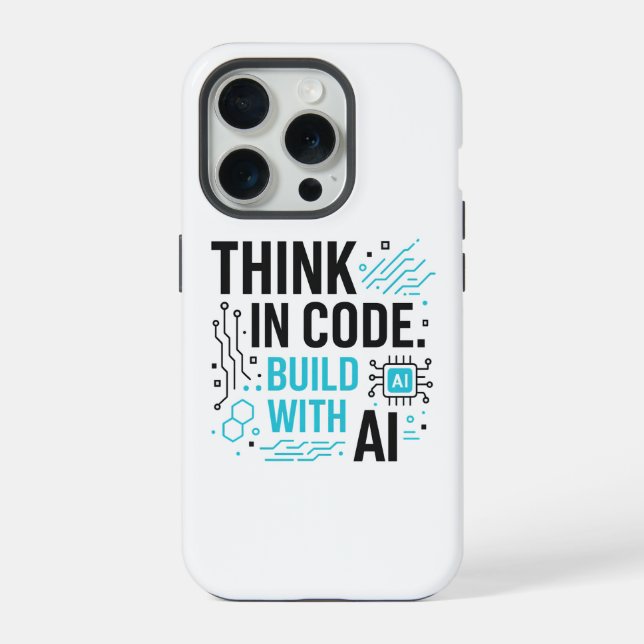 Think Code Build AI Case | Tech Builder Cover iPhone Hülle (Rückseite)