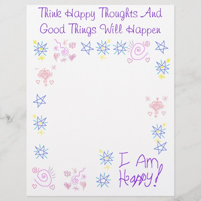 Think Happy Thoughts Book of Shadow Page (Vorderseite)