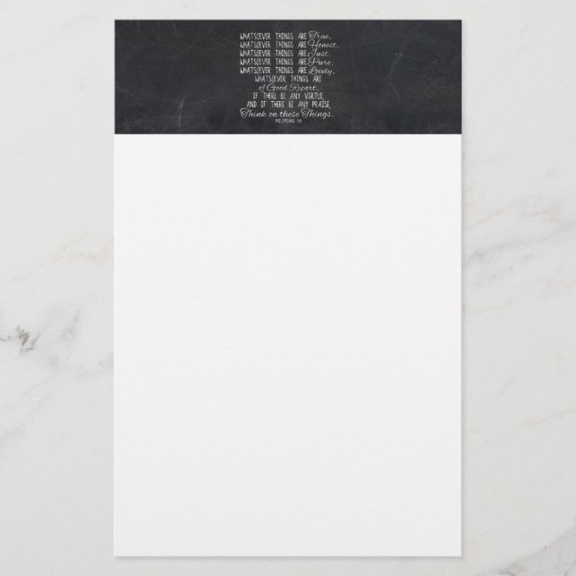 Think on These Things Christian Bible Scripture Briefpapier (Vorderseite)