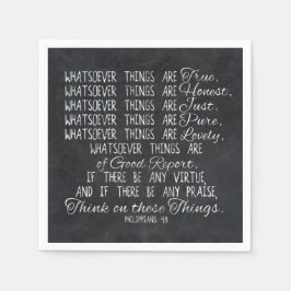 Think on These Things Christian Bible Scripture Serviette