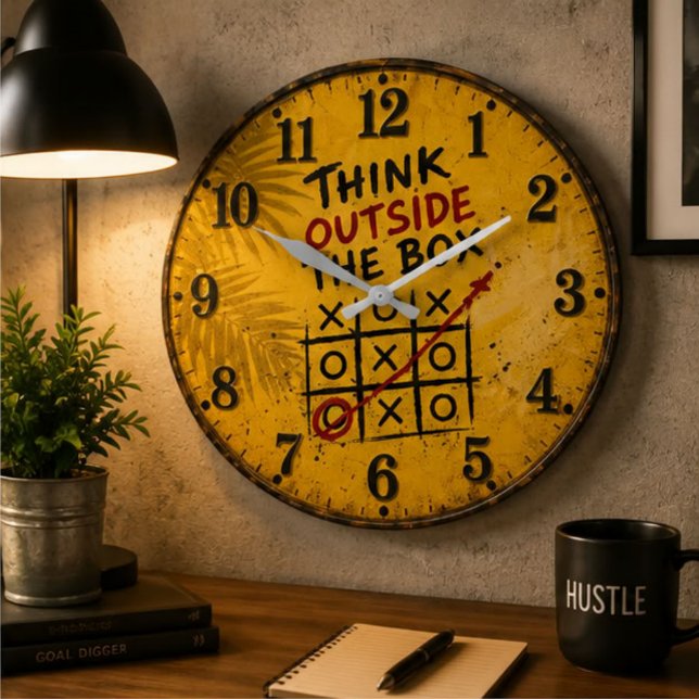 Think Outside the Box Motivational Office Decor Große Wanduhr (Von Creator hochgeladen)