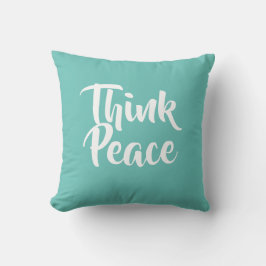 Think Peace Aquamarin Throw Kissen