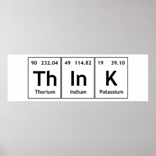 ThInK Periodic Table Element Word Chemistry Symbol Poster