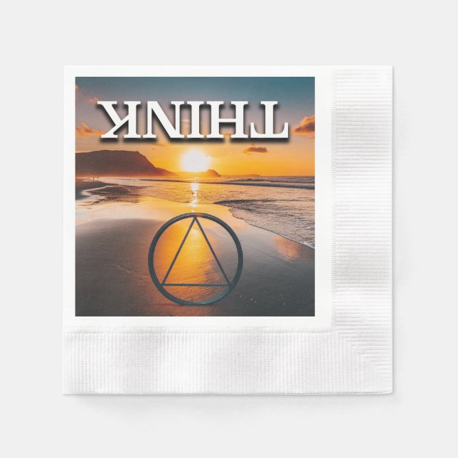 THINK Recovery Slogan Sunrise Serviette (Vorderseite)