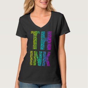 Think Schach Player Master Coach Stücke Text Mosai T-Shirt