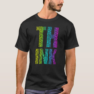 Think Schach Player Master Coach Stücke Text Mosai T-Shirt