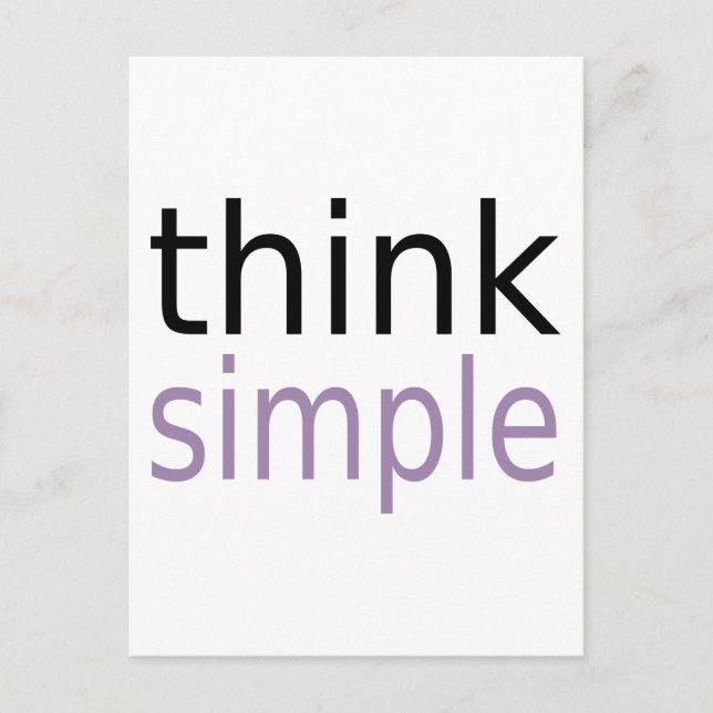 Think Simple (lila Ausgabe) Postkarte (Vorderseite)