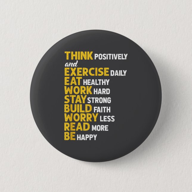 Think Sitively Exercise Daily Gym Workout Motivati Button (Vorderseite)