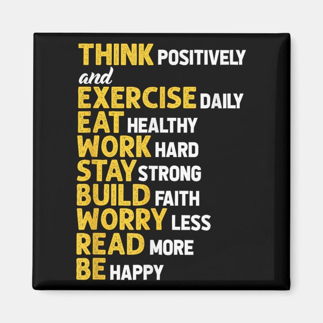 Think Sitively Exercise Daily Gym Workout Motivati Magnet (Vorne)