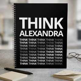 Think Typography Mindset Journal Black White  Notizbuch