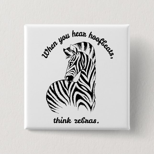 Think Zebras Button (Vorderseite)