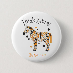 "Think Zebras" Ehlers-Danlos-Syndrom-Button Button