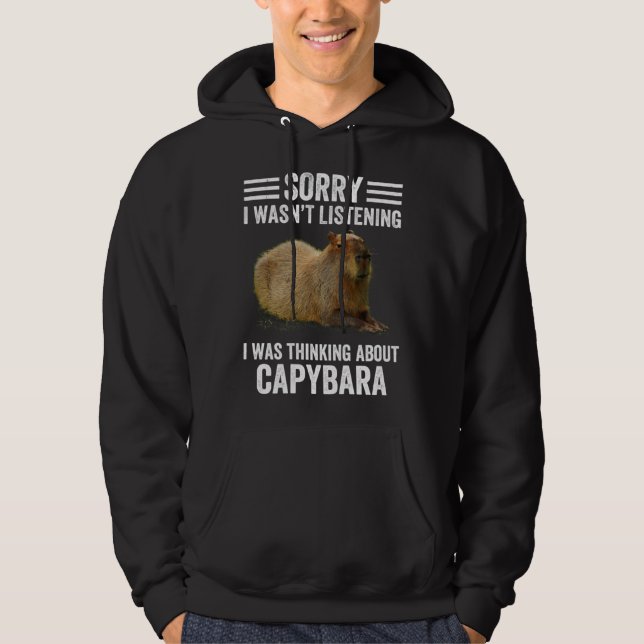 Thinking About Capybaras  Capybara Rodent Animal H Hoodie (Vorderseite)