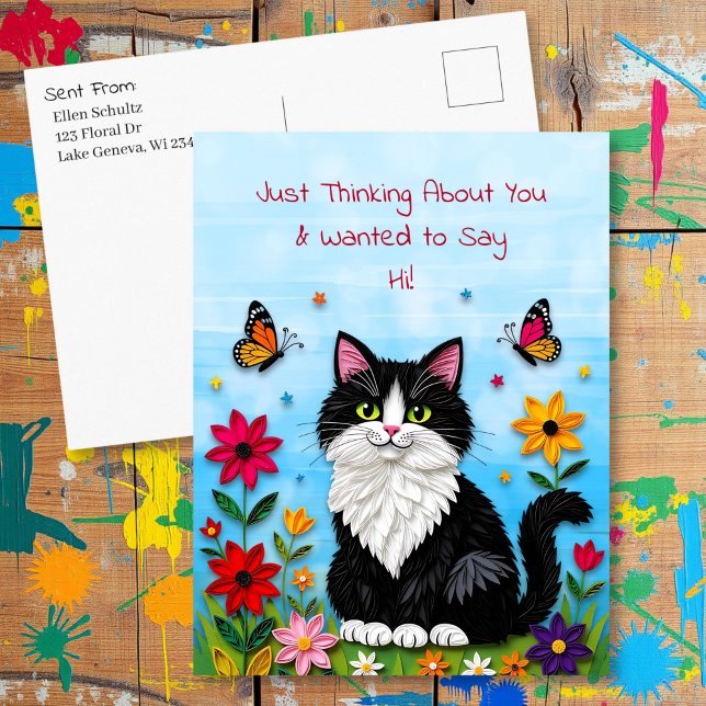 Thinking About You | Saying Hi Personalized Postkarte (Von Creator hochgeladen)