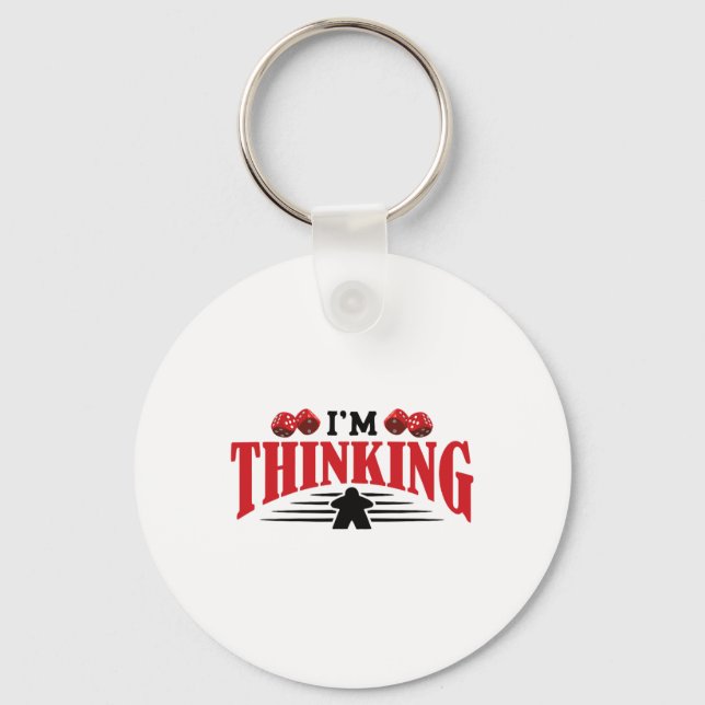 Thinking Board Gamer Tabletop Schlüsselanhänger (Vorderseite)