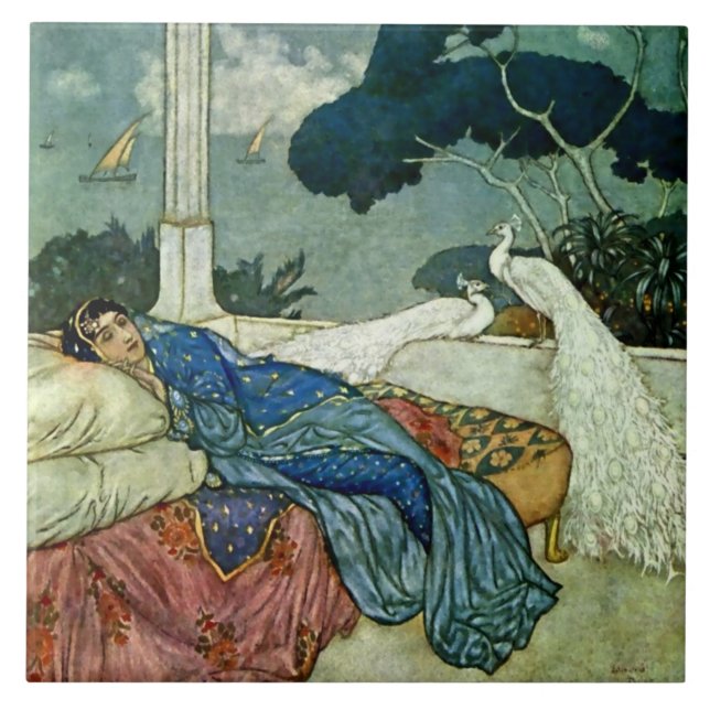 "Thinking of Lady Yang" von Edmund Dulac Fliese (Vorderseite)