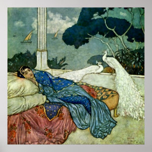 "Thinking of Lady Yang" von Edmund Dulac Poster