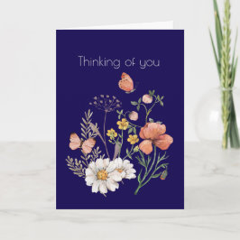 Thinking of You Botanical Wildflower Flower Boho Feiertagskarte