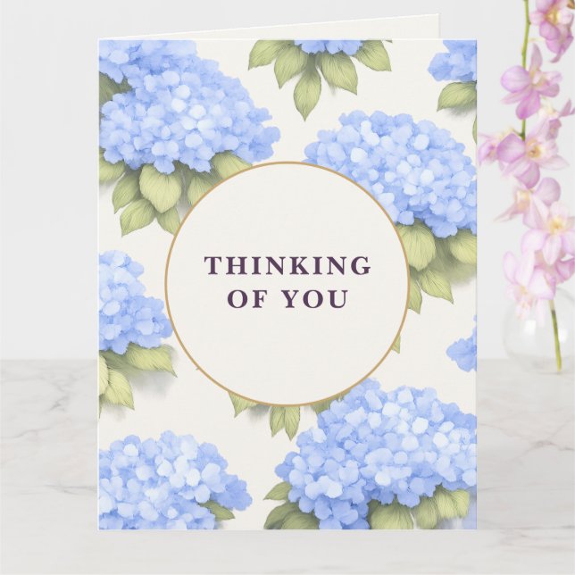 Thinking of You Card | Blue Hydrangea Floral Karte (Orchidee)