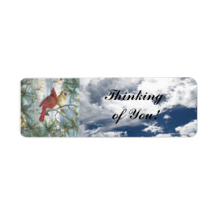 THINKING OF YOU-CARDINALS- RETURN ADDRESS LABELS