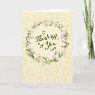 Thinking of You - floral wreath Karte