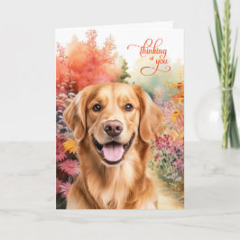 Thinking of You Golden Retriever Dog Garden Path Karte