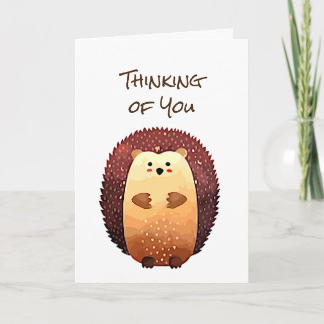 Thinking of You Sending a Hedgehog Hug, Hedgehug Karte (Vorderseite)