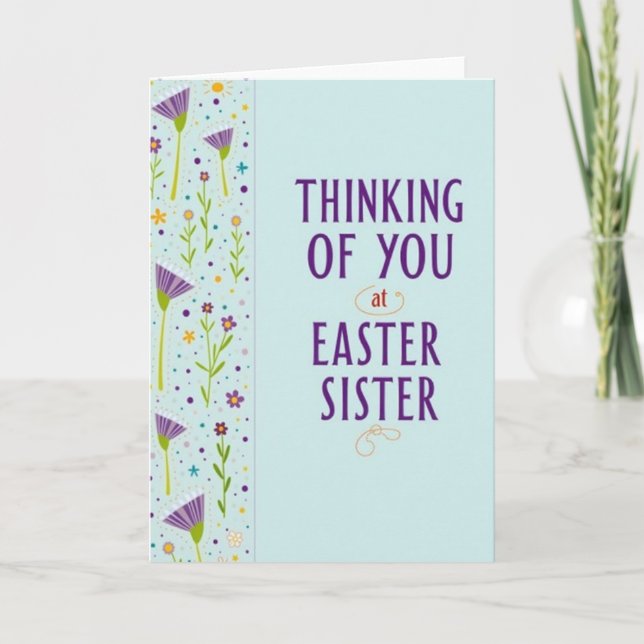 Thinking Of You Sister Card Karte (Vorderseite)