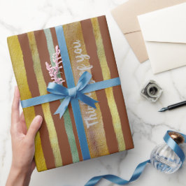 Thinking of you Watercolor stripes Geschenkpapier