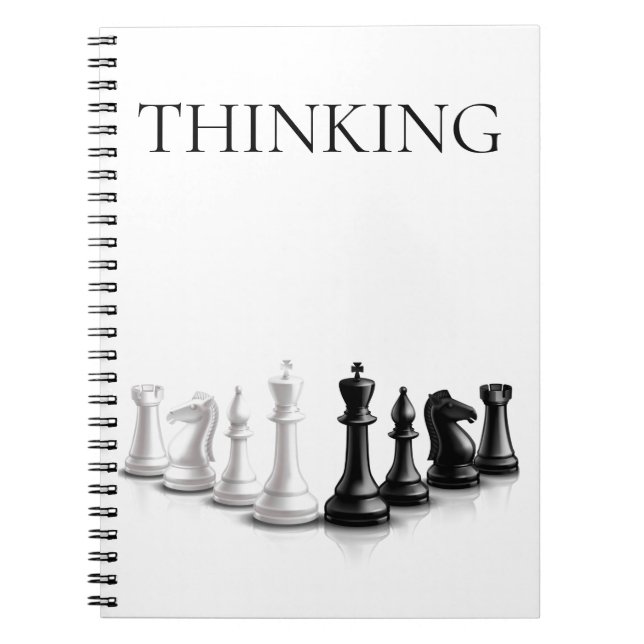 Thinking Quotient Black Text Chess Teile Notebook Notizblock (Vorderseite)