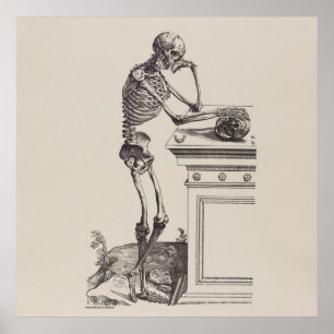 Thinking Skeleton Poster