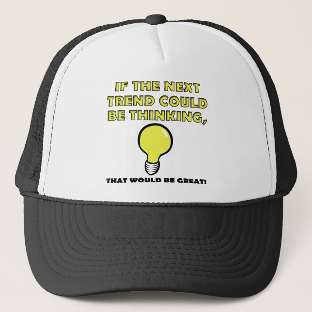 Thinking Trend Funny Ball Cap Trucker Hat Truckerkappe (Vorderseite)