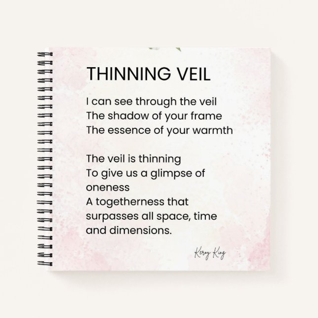 Thinning Veil - Erwachen Gedicht Poster Notizbuch (Vorderseite)