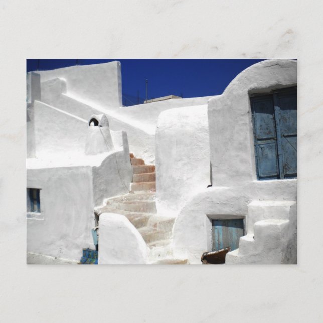 Thirasia maison Insel Griechenland über Santorini Postkarte (Vorderseite)