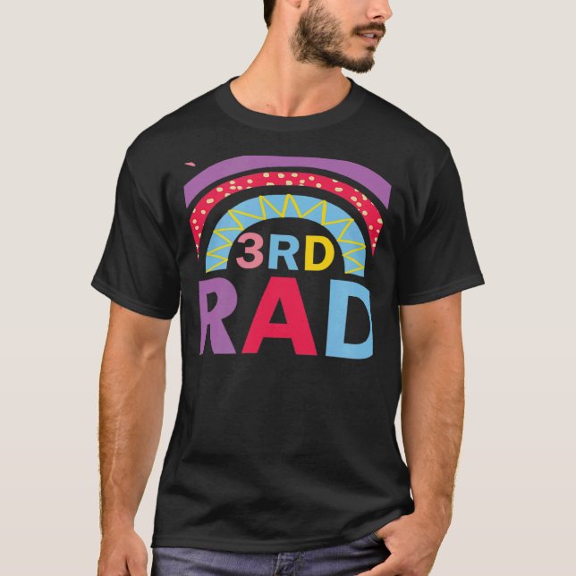 Third 3rd Grade Rainbow Back to School Teacher Tea T-Shirt (Vorderseite)