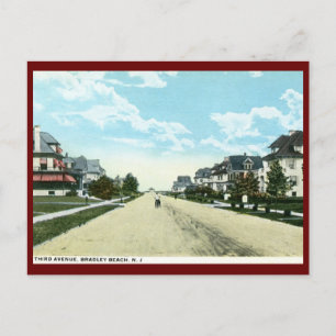 Third Avenue, Bradley Beach, NJ Vintag Postkarte