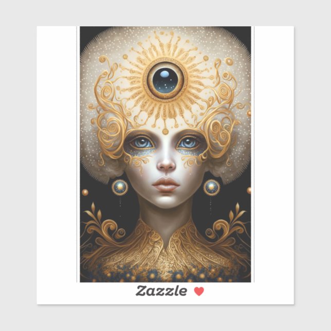 Third Eye Goddess Fantasy Art Aufkleber (Blatt)