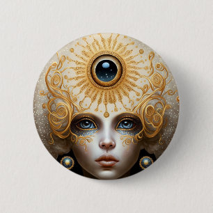 Third Eye Goddess Fantasy Art Button