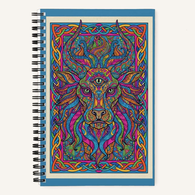 Third-Eye Lion King Celestial Zen tangle Journal Notizbuch (Vorderseite)