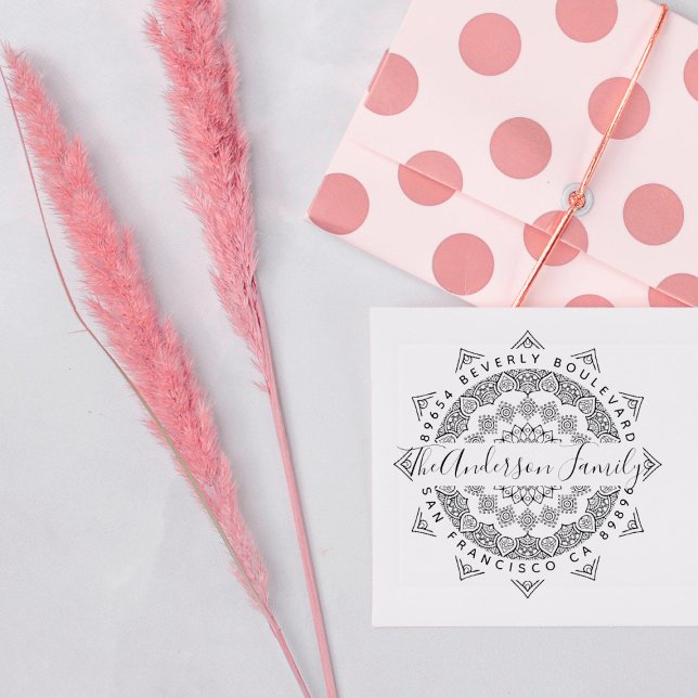 Third Eye Mandala Elegante Script-Rücksendeadresse Gummistempel (Von Creator hochgeladen)