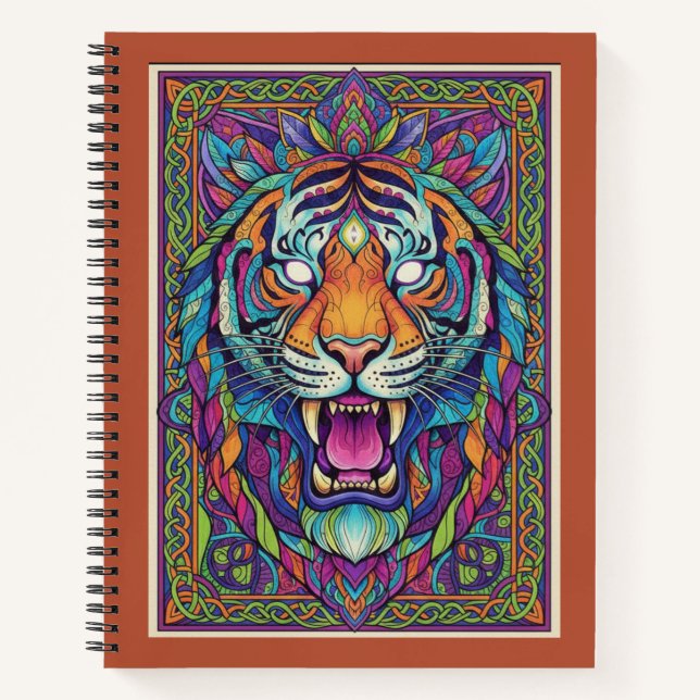 Third-Eye Roaring Tiger Spirit Zen tangle Journal Notizbuch (Vorderseite)